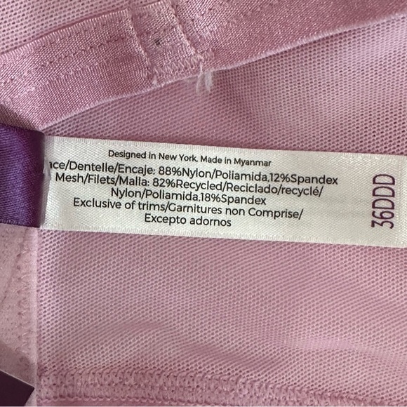 Adore Me Maddie Lace Bra Pink Lavender Demi Unlined Underwire - Picture 6 of 7